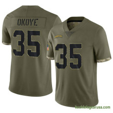 Youth Kansas City Chiefs Christian Okoye Olive Authentic 2022 Salute To Service Kcc216 Jersey C1338
